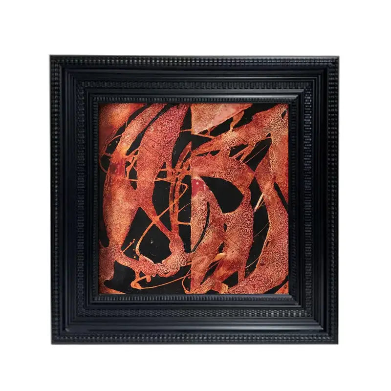Abstract modern wall art copper & orange living room decor