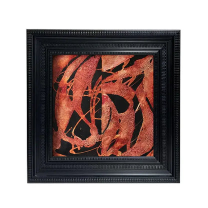 Abstract modern wall art copper & orange living room decor