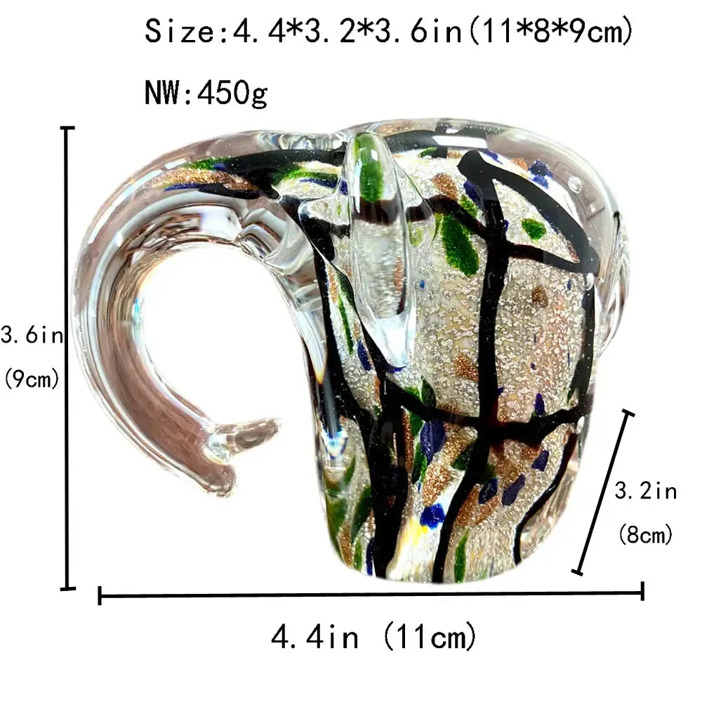 Abstract multi-color elephant crystal glass sculpture living room decor