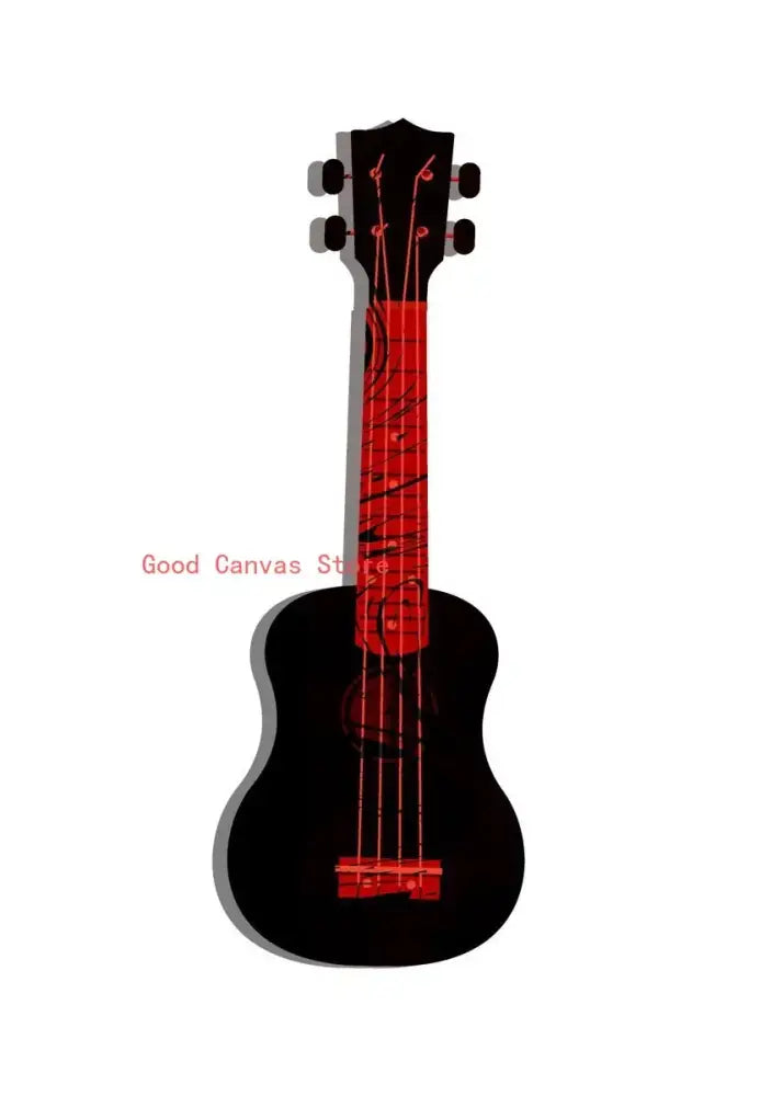 Abstract neon electric guitar canvas print living room wall art