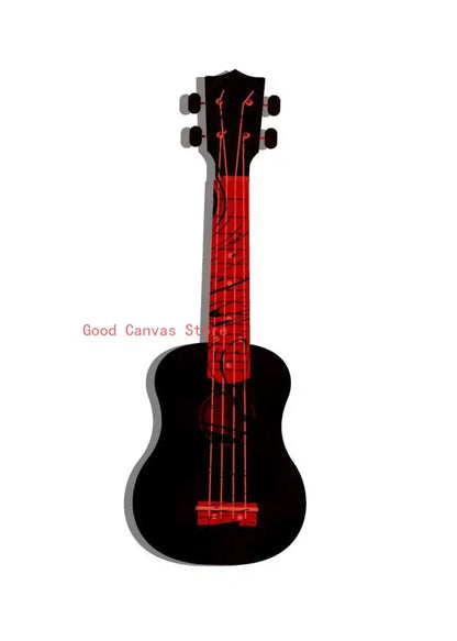 Abstract neon electric guitar canvas print living room wall art