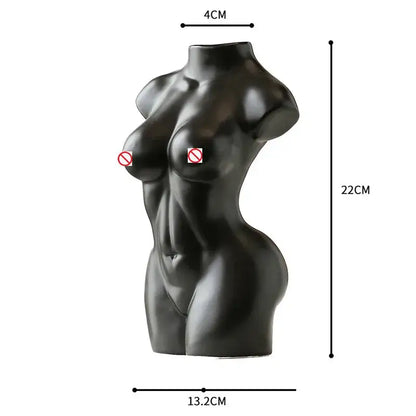 Abstract nude female white ceramic torso vase living room decor