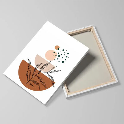 Modern abstract orange leaf posters set living room wall art