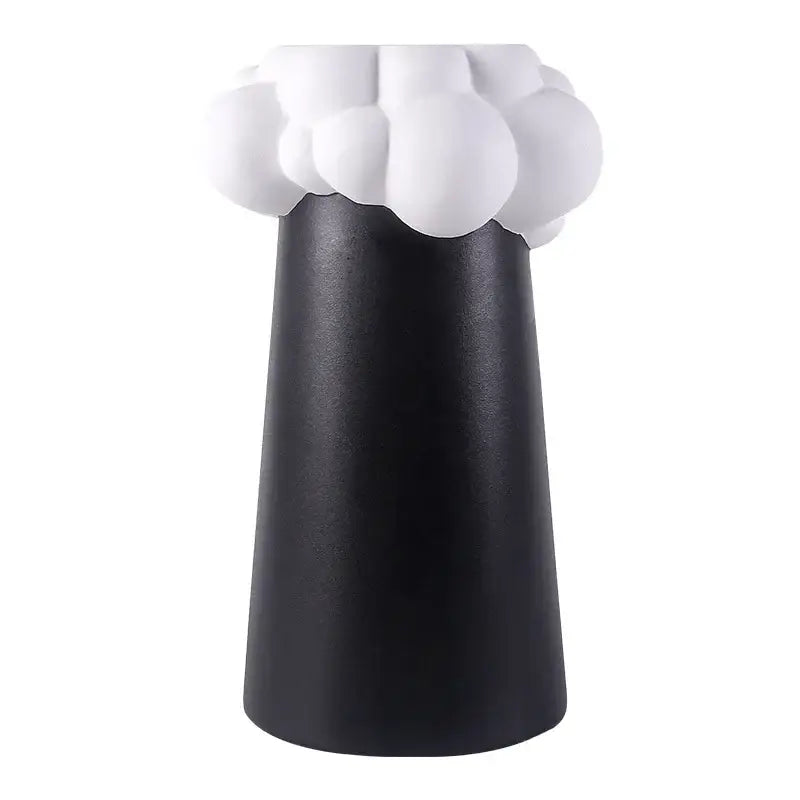 Abstract patchwork ceramic black & white cloud vase living room decor