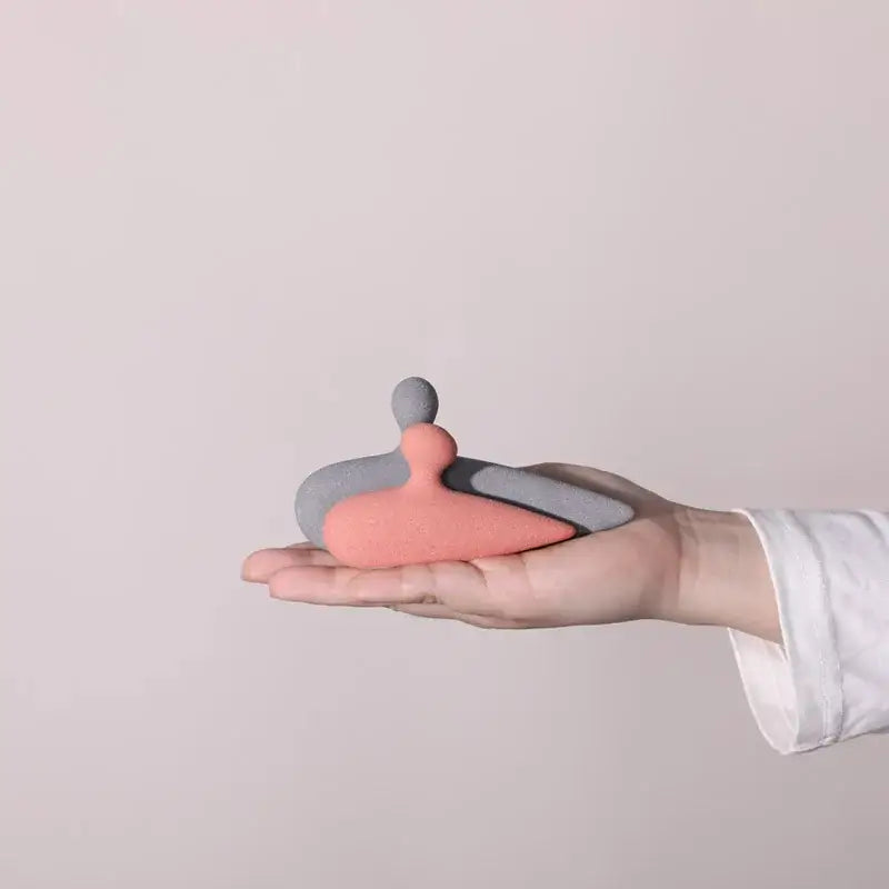 Abstract pink & beige ceramic art couple statue living room decor