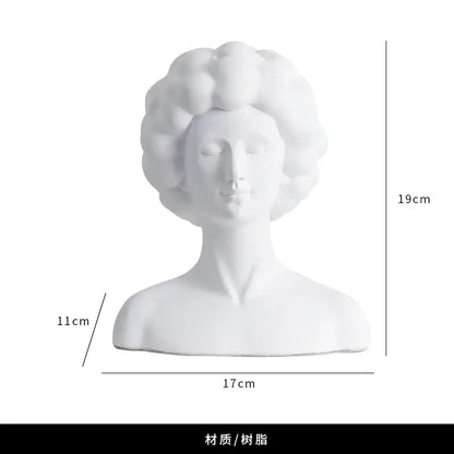 Abstract portrait resin figure black & white living room decor