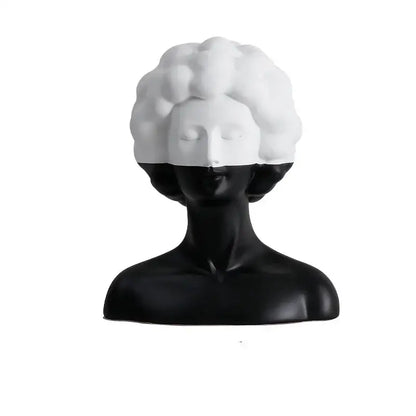 Abstract portrait resin figure black & white living room decor