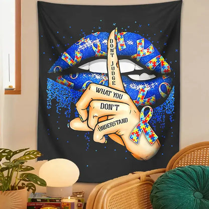 Abstract psychedelic tapestry wall hanging bedroom autism awareness art