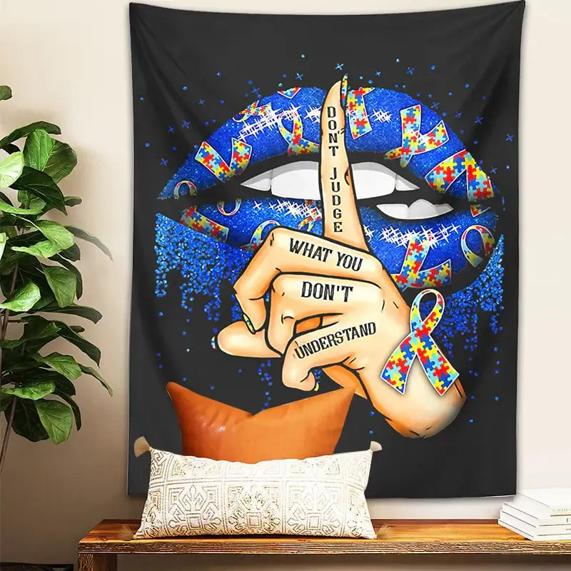 Abstract psychedelic tapestry wall hanging bedroom autism awareness art