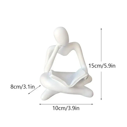 Abstract resin book figurines black & white office decor