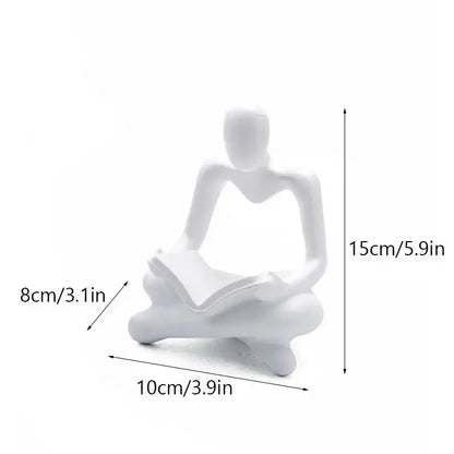 Abstract resin book figurines black & white office decor