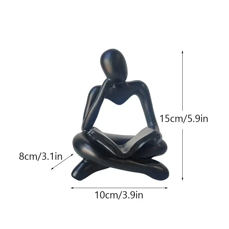 Abstract resin book figurines black & white office decor