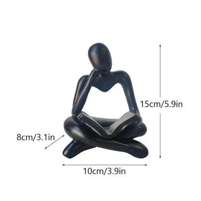 Abstract resin book figurines black & white office decor