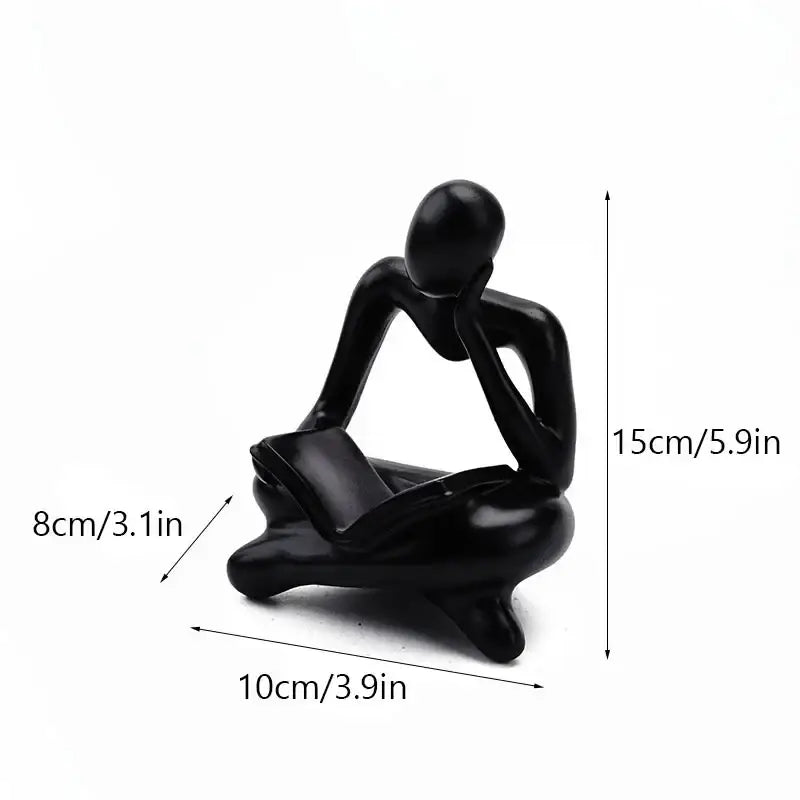 Abstract resin book figurines black & white office decor