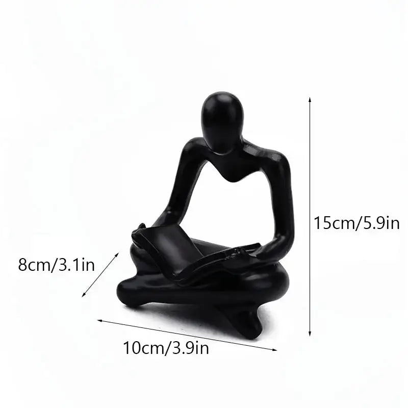 Abstract resin book figurines black & white office decor
