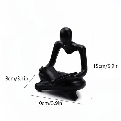 Abstract resin book figurines black & white office decor