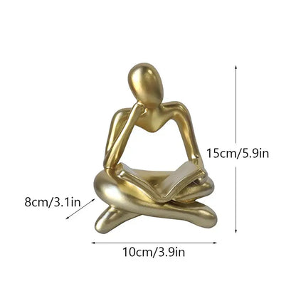 Abstract resin book figurines black & white office decor