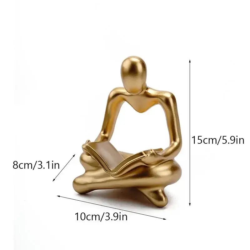Abstract resin book figurines black & white office decor