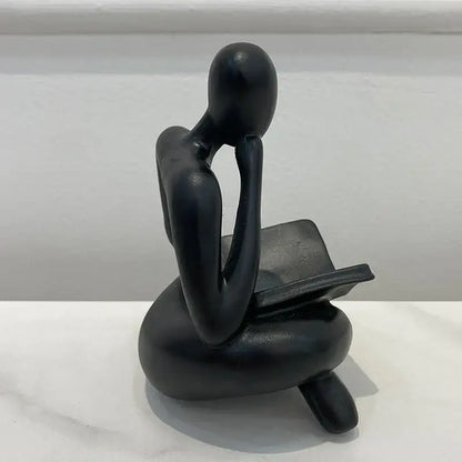 Abstract resin book figurines black & white office decor