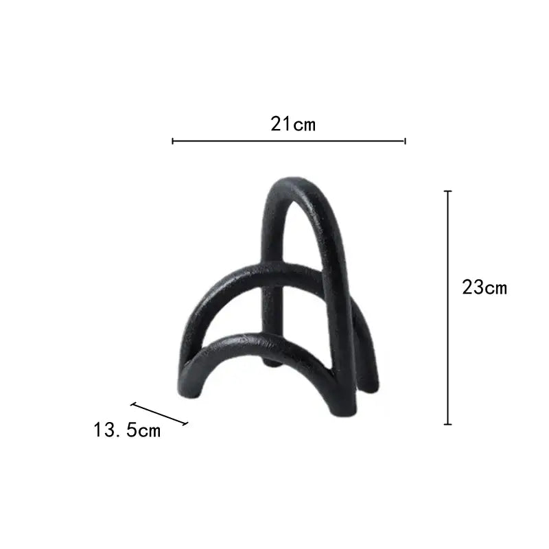 Abstract resin geometry arch black & white bookends living room decor