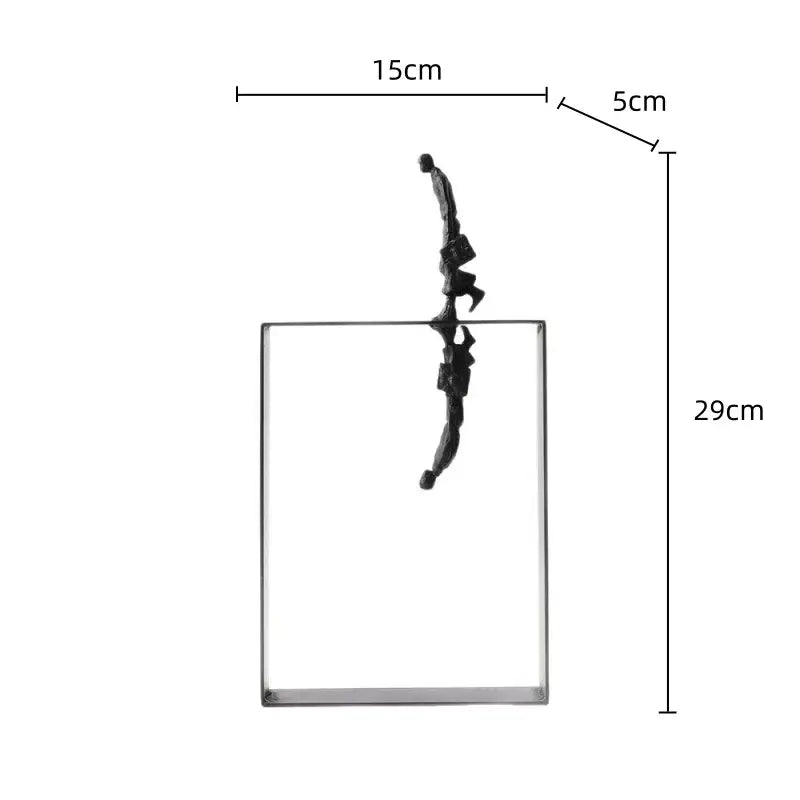 Abstract resin sculpture black metallic man ornament living room decor