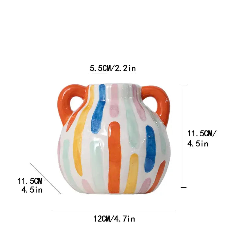 Abstract splatter cartoon ceramic vase teapot living room decor