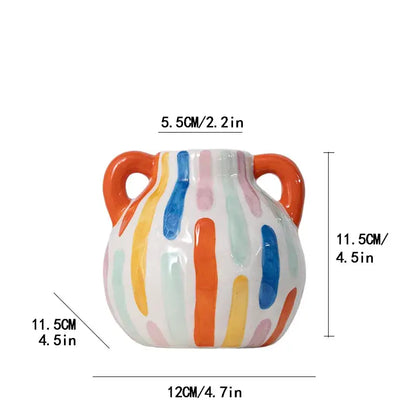 Abstract splatter cartoon ceramic vase teapot living room decor