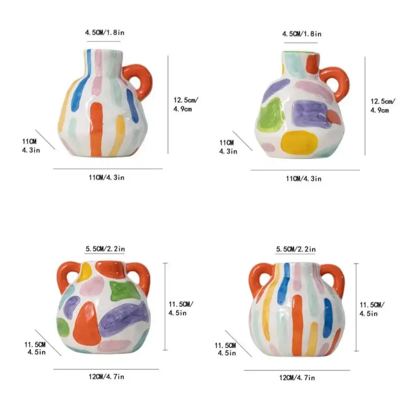 Abstract splatter cartoon ceramic vase teapot living room decor