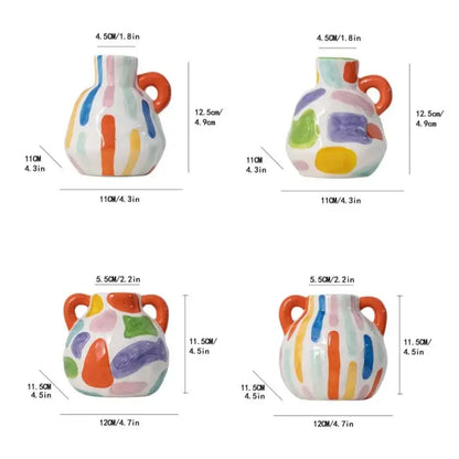Abstract splatter cartoon ceramic vase teapot living room decor