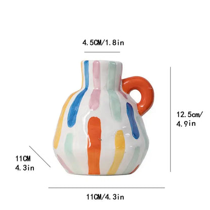 Abstract splatter cartoon ceramic vase teapot living room decor