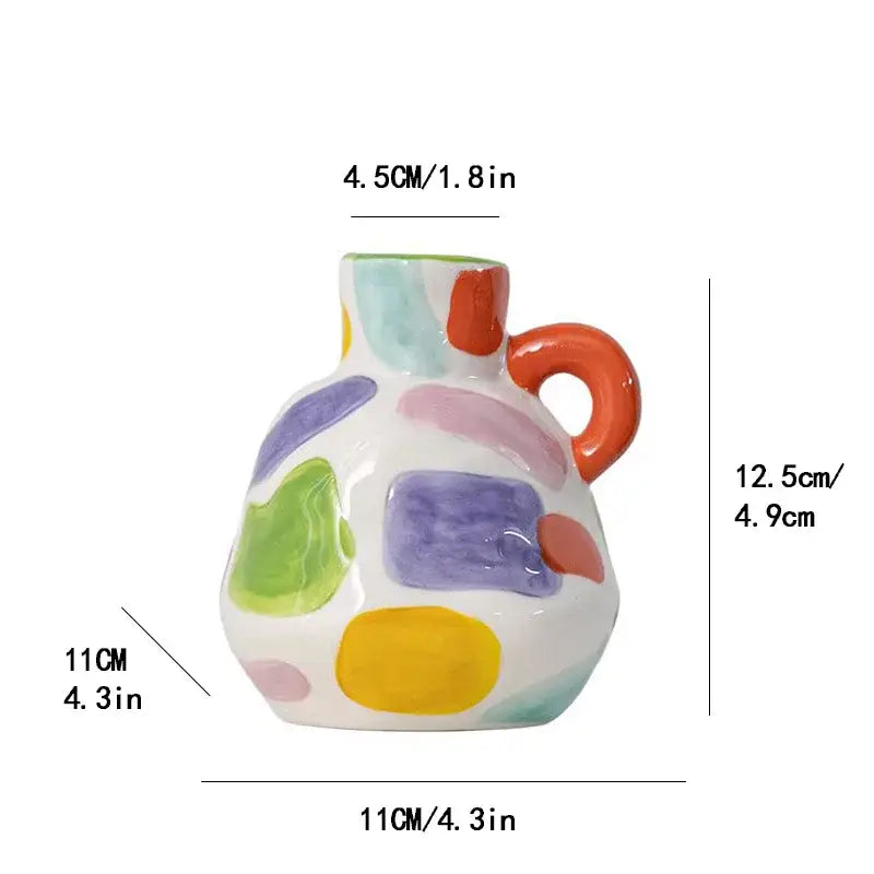 Abstract splatter cartoon ceramic vase teapot living room decor