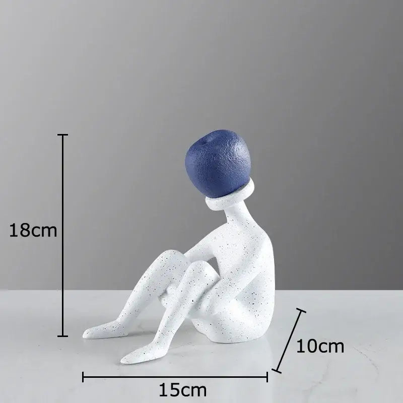 Abstract thinker resin black & white figurine living room decor