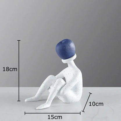 Abstract thinker resin black & white figurine living room decor