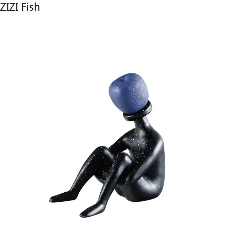 Abstract thinker resin black & white figurine living room decor