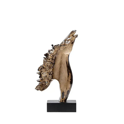 Abstract translucent horse head statue resin figurine living room decor