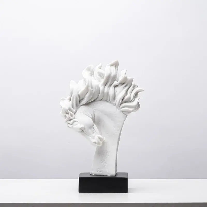 Abstract translucent horse head statue resin figurine living room decor