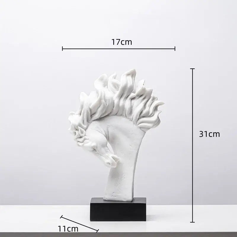 Abstract translucent horse head statue resin figurine living room decor