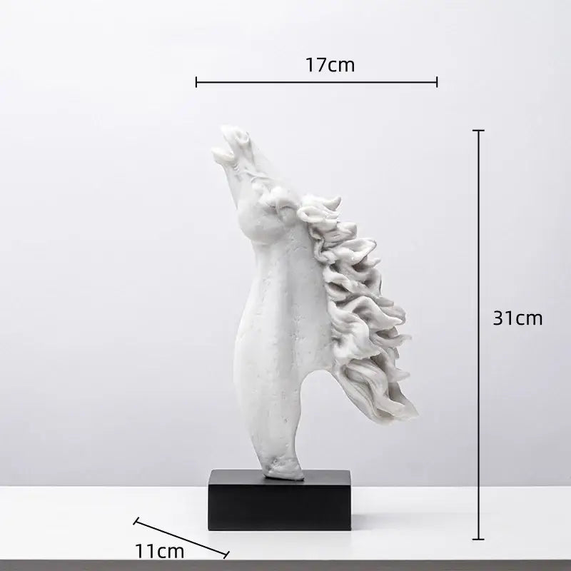 Abstract translucent horse head statue resin figurine living room decor