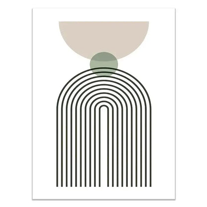 Modern abstract green & black botanical wall art set living room