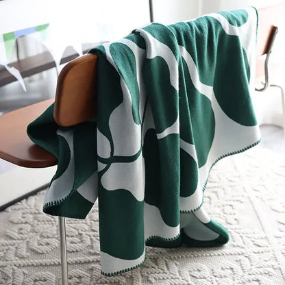 Abstract wavy jacquard imitation cashmere throw blanket living room