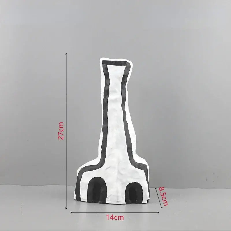 Abstract white and black geometric eye pattern vase living room decor