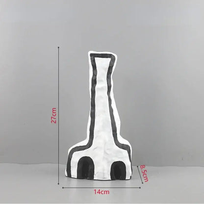 Abstract white and black geometric eye pattern vase living room decor