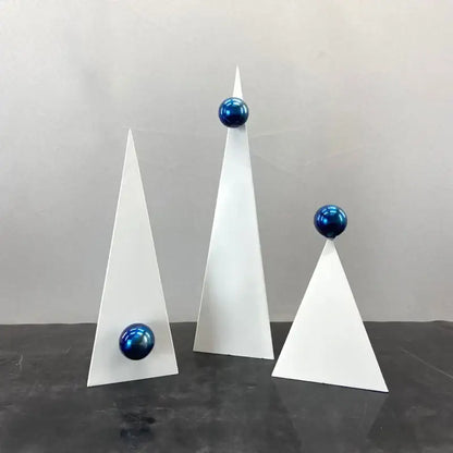 Abstract white and blue geometric triangle ornaments living room decor