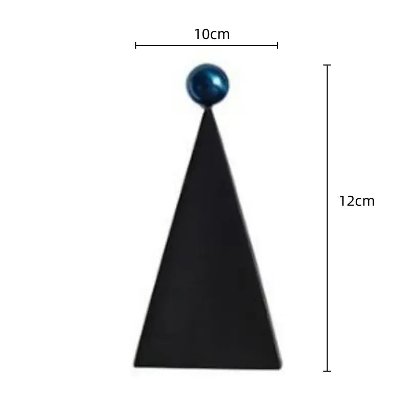 Abstract white and blue geometric triangle ornaments living room decor
