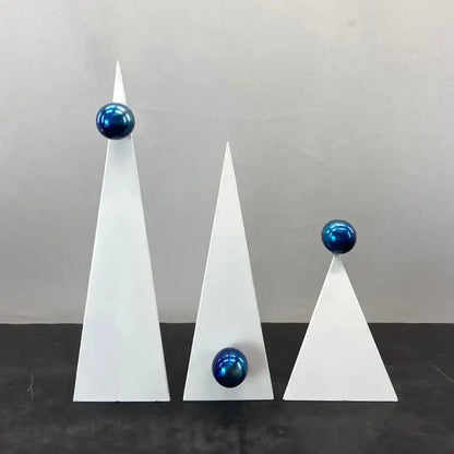 Abstract white and blue geometric triangle ornaments living room decor