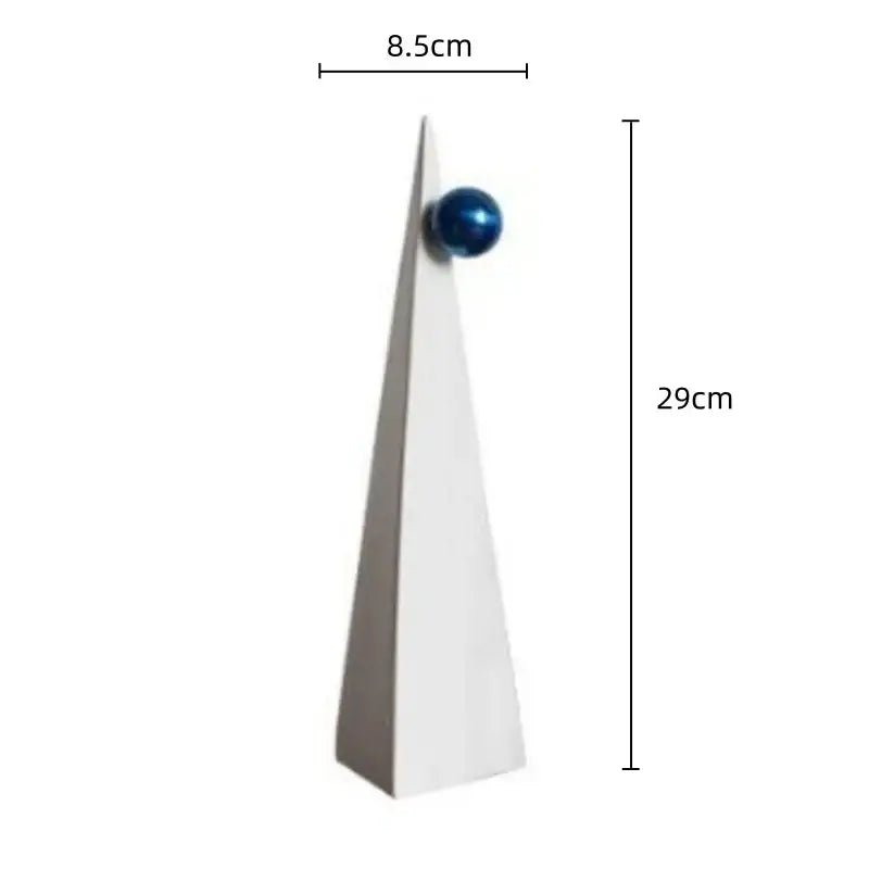 Abstract white and blue geometric triangle ornaments living room decor