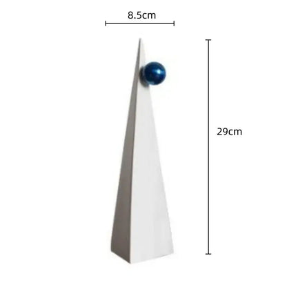 Abstract white and blue geometric triangle ornaments living room decor
