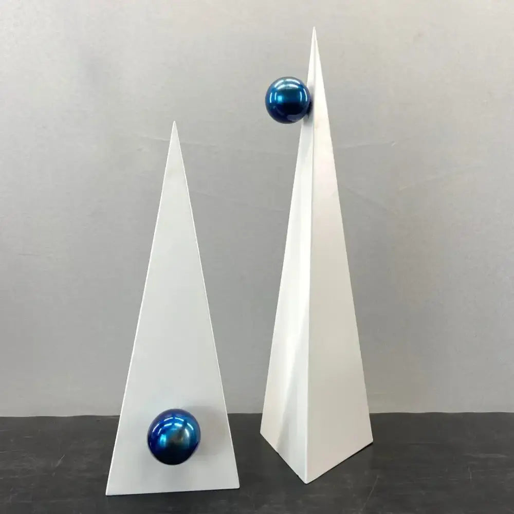 Abstract white and blue geometric triangle ornaments living room decor