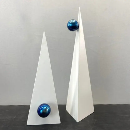 Abstract white and blue geometric triangle ornaments living room decor