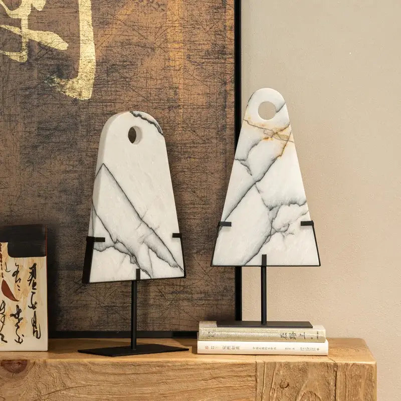 Abstract white & black marble sculpture living room decor pendants